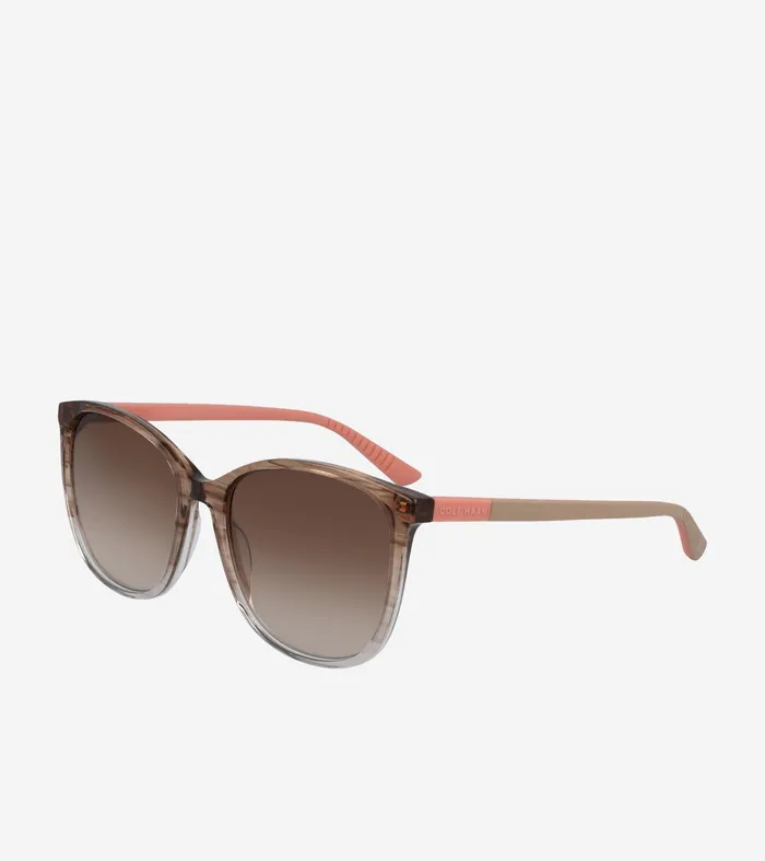 Women Rectangle Flex HornRimmed Sunglasses Taupe Horn Cole Haan Sunglasses