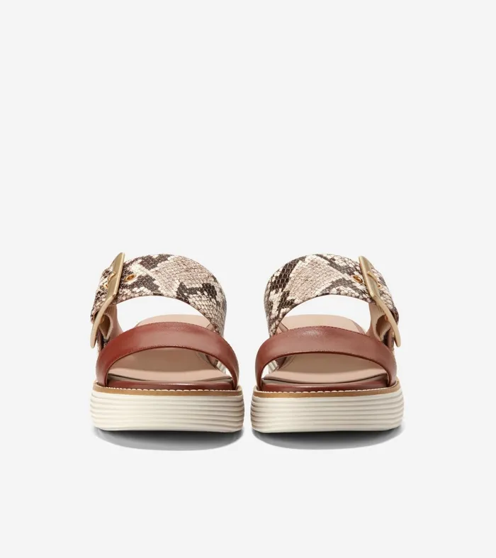 Women riginalGrand Platform Slides Sandollar Snake Printcuoio Brownivory Cole Haan Sandals