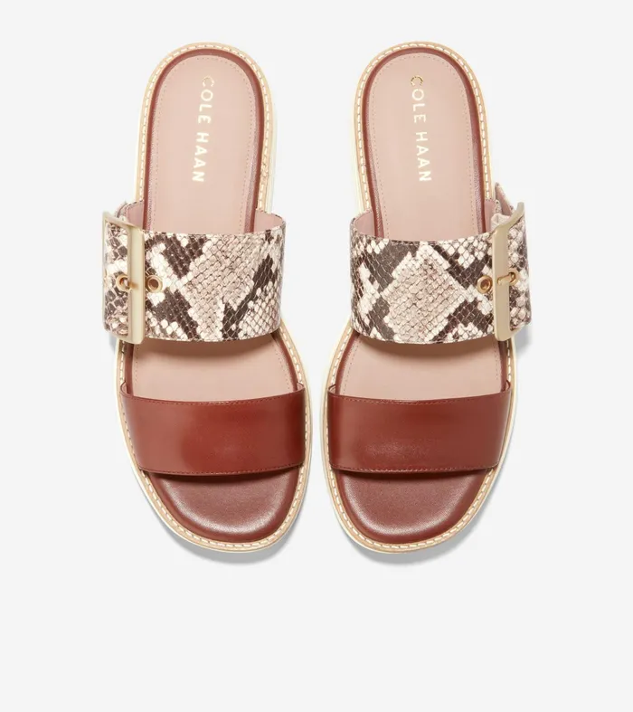 Women riginalGrand Platform Slides Sandollar Snake Printcuoio Brownivory Cole Haan Sandals