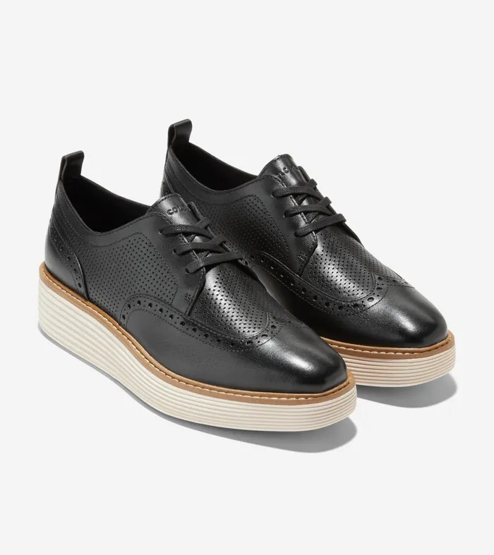 Women riginalGrand Platform Wingtip Oxfords Blackivory Cole Haan Oxfords