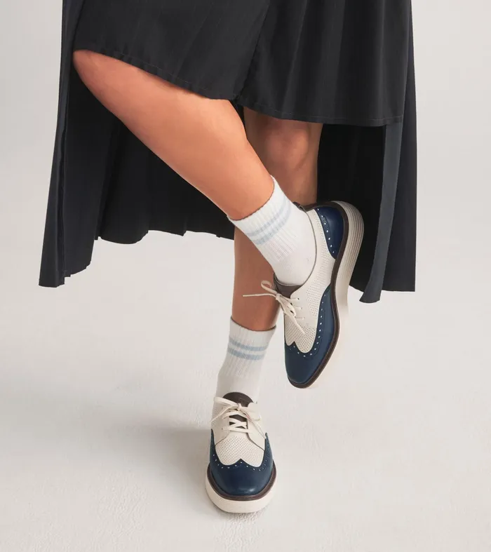 Women riginalGrand Platform Wingtip Oxfords Blue Wing Tealivory Cole Haan Oxfords