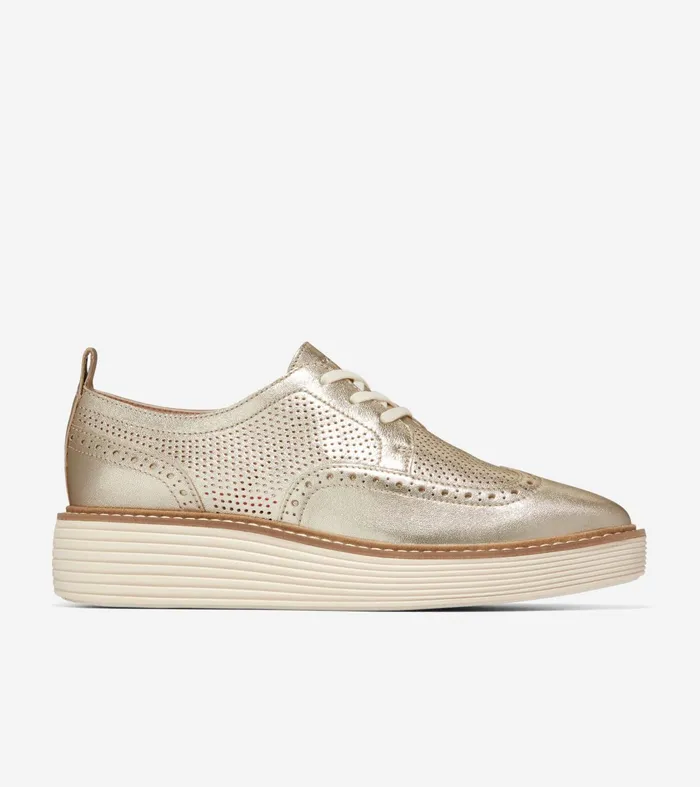 Women riginalGrand Platform Wingtip Oxfords Gold Talcaivory Cole Haan Oxfords Women riginalGrand Platform Wingtip Oxfords Gold Talcaivory Cole Haan Oxfords