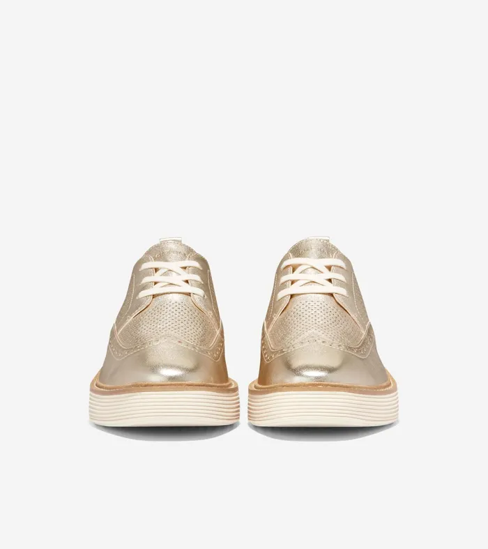 Women riginalGrand Platform Wingtip Oxfords Gold Talcaivory Cole Haan Oxfords