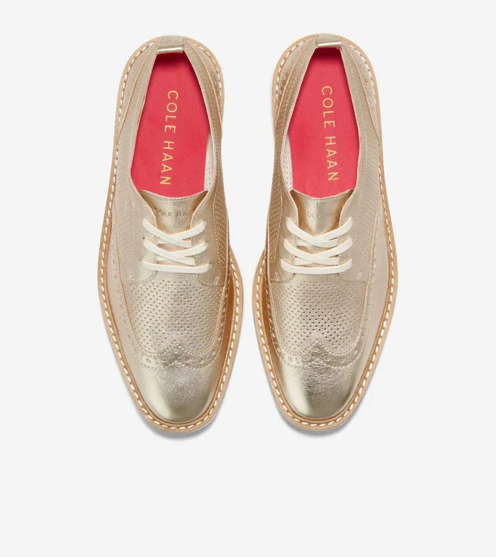 Women riginalGrand Platform Wingtip Oxfords Gold Talcaivory Cole Haan Oxfords