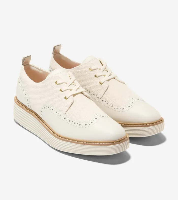 Women riginalGrand Platform Wingtip Oxfords Natural Hempivory Cole Haan Oxfords