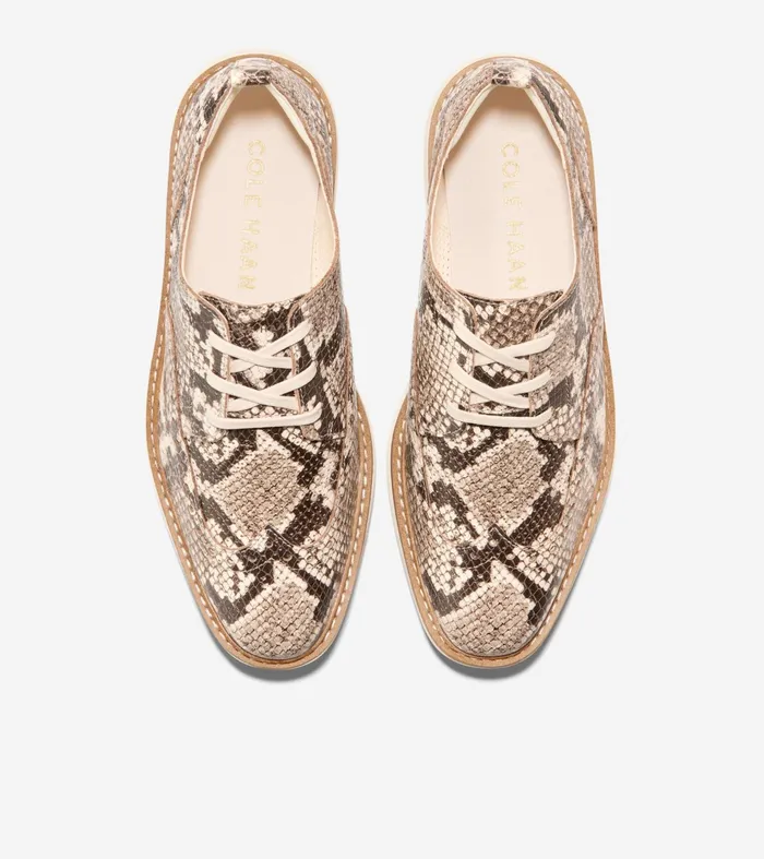 Women riginalGrand Platform Wingtip Oxfords Sandollar Snake Printivory Cole Haan Oxfords