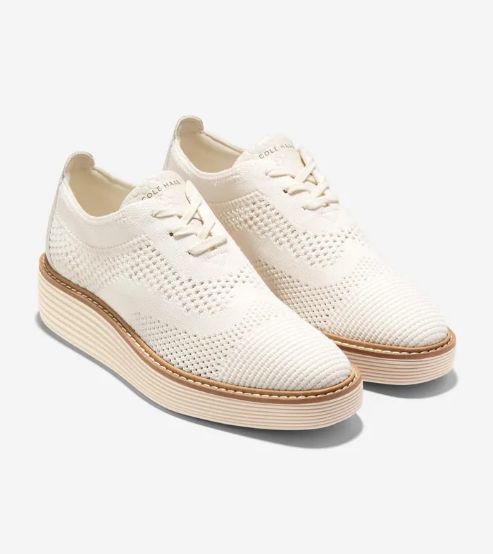 Women riginalGrand Stitchlitetrade Platform Oxfords Ivory Stitchliteandtradecroc Printsandollar Cole Haan Oxfords