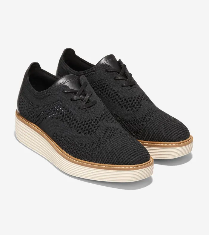 Women riginalGrand Stitchlitetrade Platform Wingtip Oxfords Black Stitchliteandtradeivory Cole Haan Oxfords
