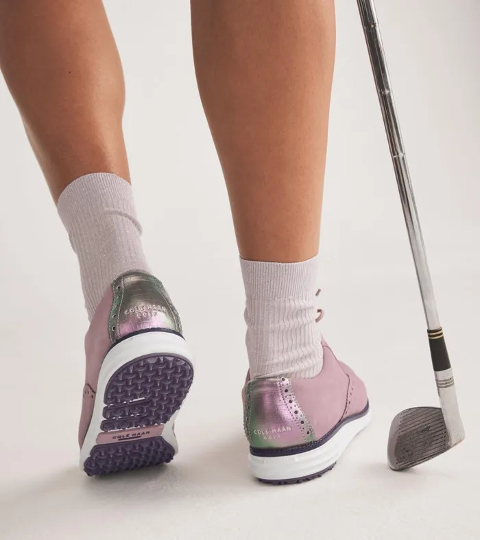 Women riginalGrand Waterproof Shortwing Golf Shoes Mauve Shadowsplumoptic White Cole Haan Oxfords