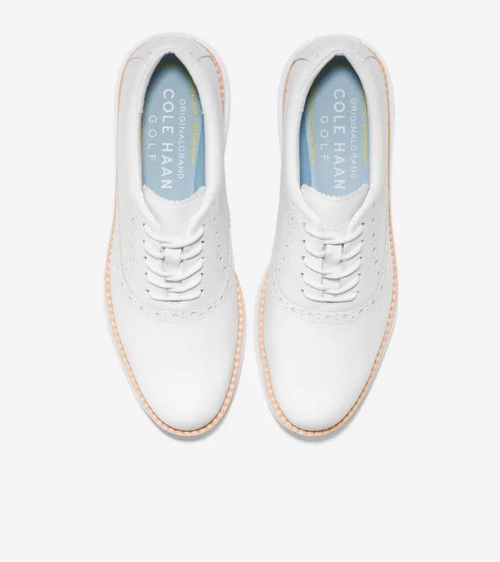 Women riginalGrand Waterproof Shortwing Oxfords Golf Shoe Optic Whitebluebell Cole Haan Golf Shoes