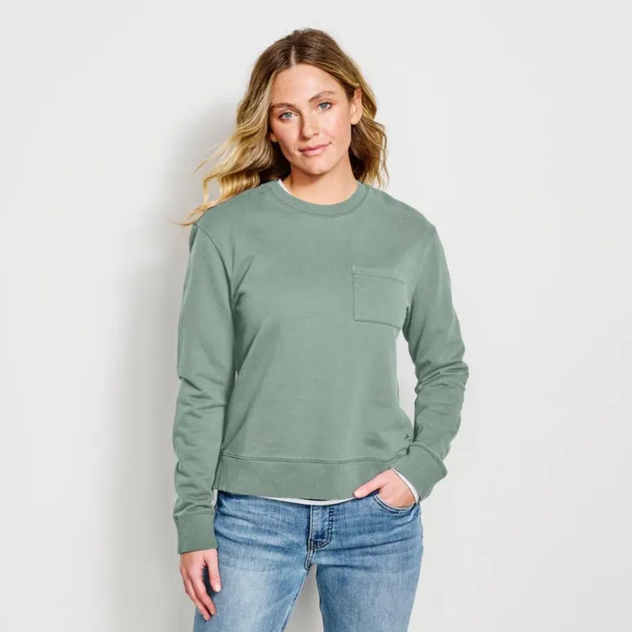 Women Riverside Crew Sweatshirt Forest Orvis Sweatshirts