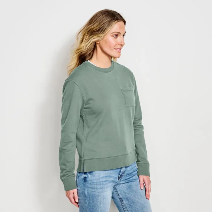 Women Riverside Crew Sweatshirt Forest Orvis Sweatshirts