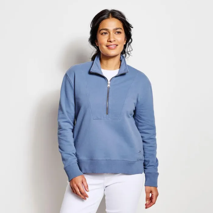 Women Riverside HalfZip Sweatshirt Dusty Blue Orvis Sweatshirts