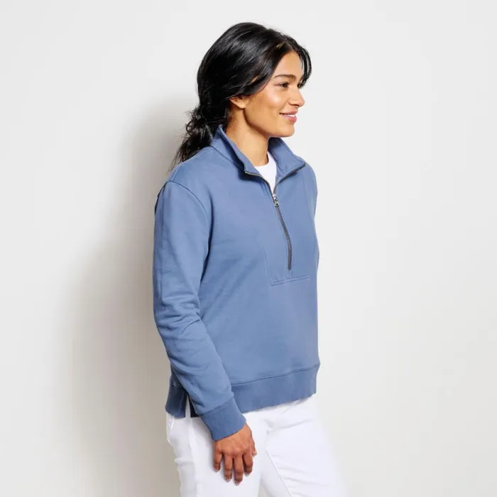 Women Riverside HalfZip Sweatshirt Dusty Blue Orvis Sweatshirts
