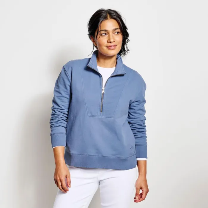 Women Riverside HalfZip Sweatshirt Dusty Blue Orvis Sweatshirts