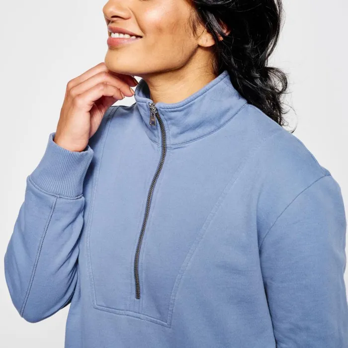 Women Riverside HalfZip Sweatshirt Dusty Blue Orvis Sweatshirts