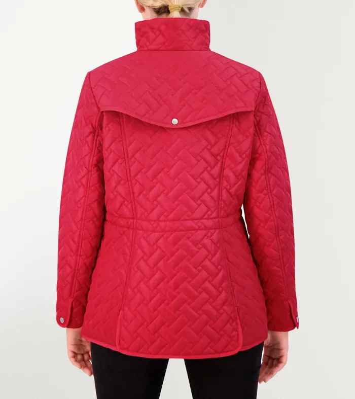 Women Signature Quilted Classic Jacket Red Cole Haan Quilted Jackets