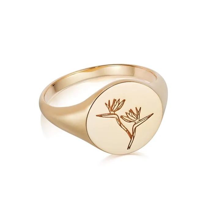 Women Signet Rings Daisy London Jewellery Bird Of Paradise Signet Ring 18ct Gold Plate Women Signet Rings Daisy London Jewellery Bird Of Paradise Signet Ring 18ct Gold Plate