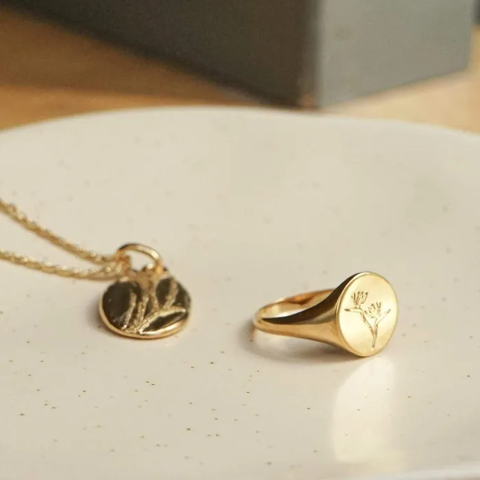 Women Signet Rings Daisy London Jewellery Bird Of Paradise Signet Ring 18ct Gold Plate