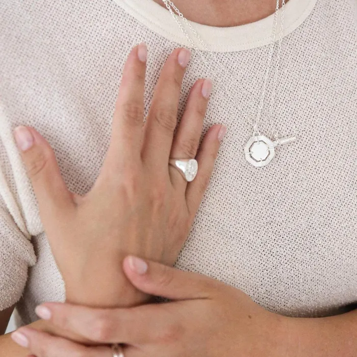 Women Signet Rings Daisy London Jewellery Este Lalonde Goddess Medallion Signet Ring Sterling Silver
