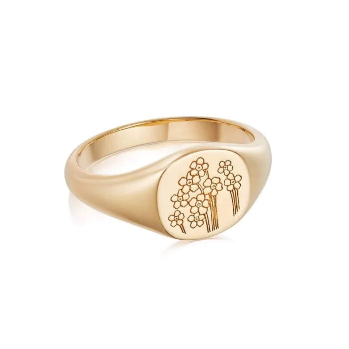 Women Signet Rings Daisy London Jewellery Forget Me Not Signet Ring 18ct Gold Plate Women Signet Rings Daisy London Jewellery Forget Me Not Signet Ring 18ct Gold Plate