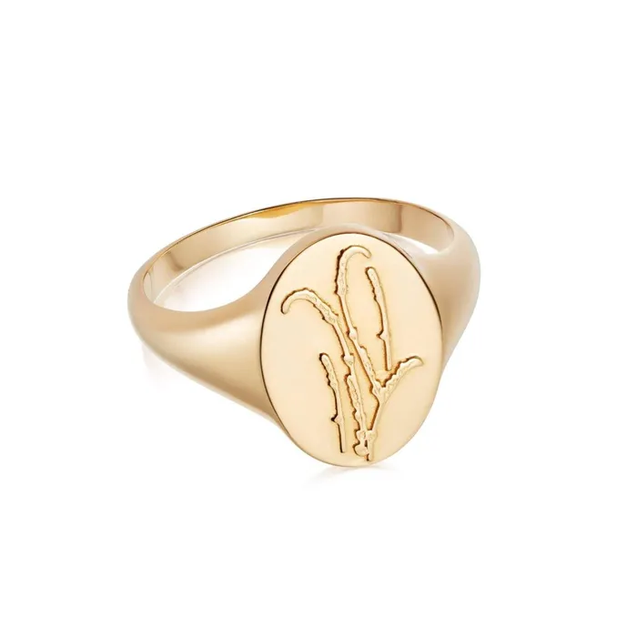 Women Signet Rings Daisy London Jewellery Lavender Signet Ring 18ct Gold Plate Women Signet Rings Daisy London Jewellery Lavender Signet Ring 18ct Gold Plate
