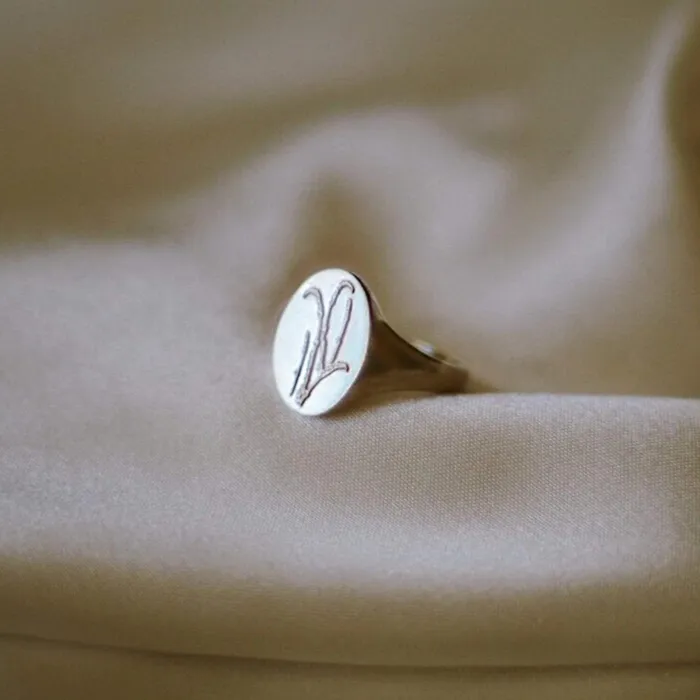 Women Signet Rings Daisy London Jewellery Lavender Signet Ring Sterling Silver