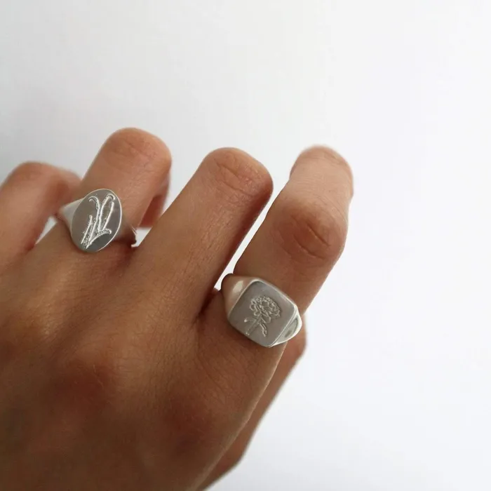Women Signet Rings Daisy London Jewellery Rose Signet Ring Sterling Silver