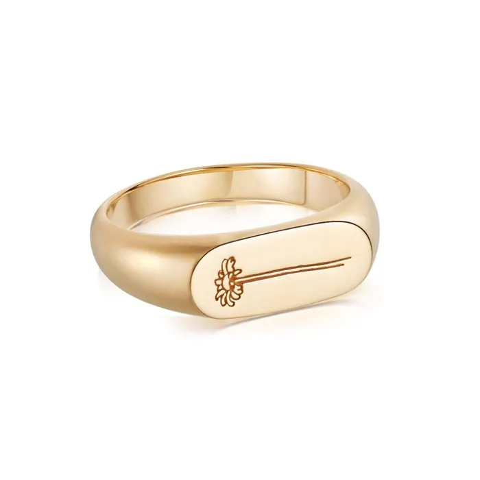 Women Signet Rings Daisy London Jewellery Single Daisy Signet Ring 18ct Gold Plate Women Signet Rings Daisy London Jewellery Single Daisy Signet Ring 18ct Gold Plate