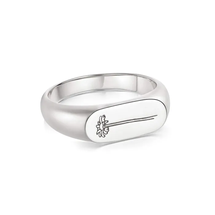 Women Signet Rings Daisy London Jewellery Single Daisy Signet Ring Sterling Silver Women Signet Rings Daisy London Jewellery Single Daisy Signet Ring Sterling Silver