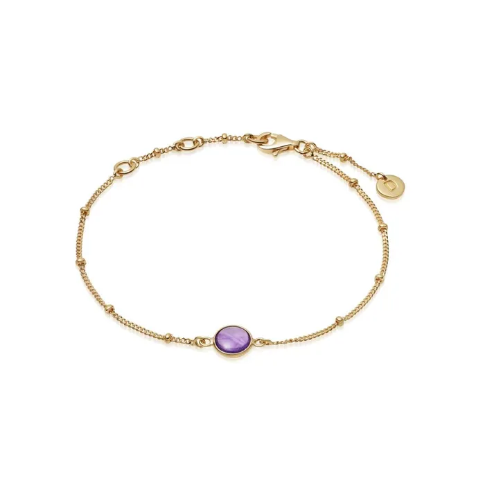 Women Stacking Bracelets Daisy London Jewellery Amethyst Healing Stone Bobble Bracelet 18Ct Gold Plate Women Stacking Bracelets Daisy London Jewellery Amethyst Healing Stone Bobble Bracelet 18Ct Gold Plate