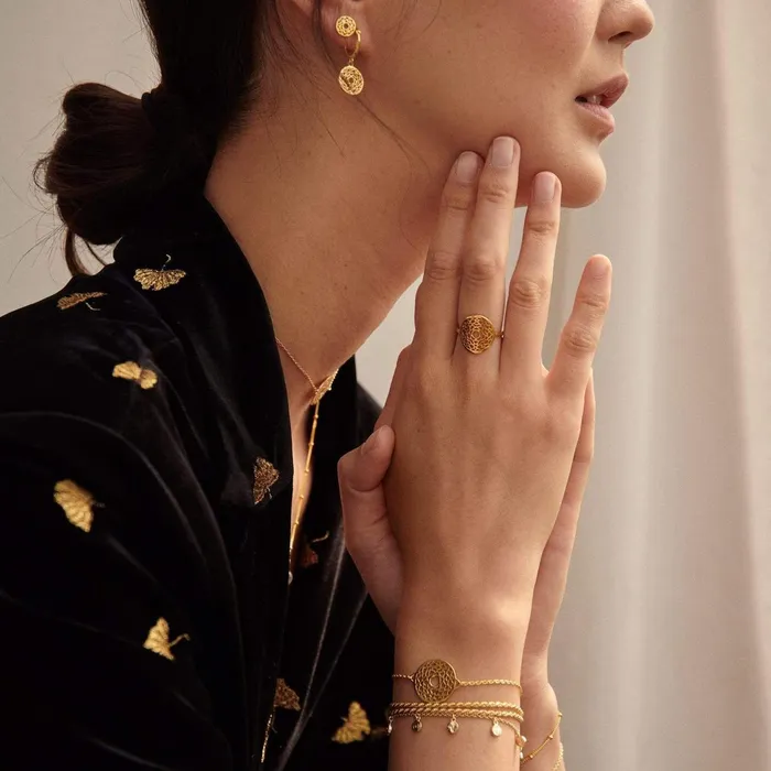 Women Stacking Bracelets Daisy London Jewellery Crown Chakra Chain Bracelet 18Ct Gold Plate