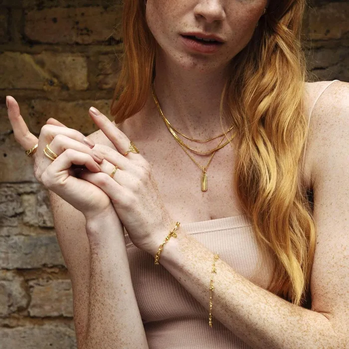 Women Stacking Bracelets Daisy London Jewellery Este Lalonde Chunky Chain Bracelet 18Ct Gold Plate