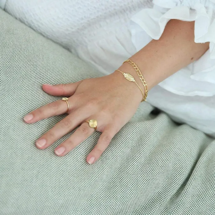 Women Stacking Bracelets Daisy London Jewellery Este Lalonde Sunburst Shield Bracelet 18Ct Gold Plate