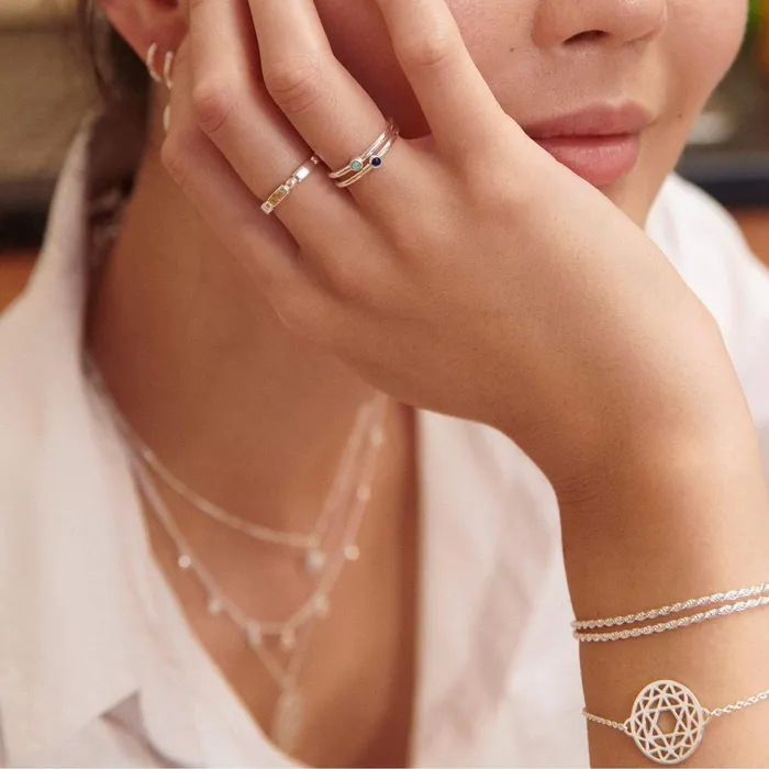 Women Stacking Bracelets Daisy London Jewellery Heart Chakra Chain Bracelet Silver