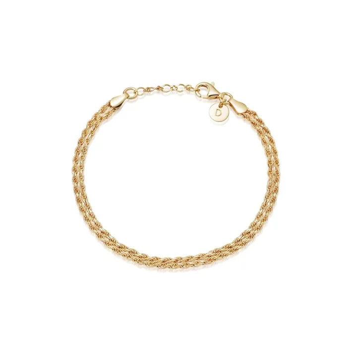Women Stacking Bracelets Daisy London Jewellery Isla Double Rope Bracelet 18Ct Gold Plate Women Stacking Bracelets Daisy London Jewellery Isla Double Rope Bracelet 18Ct Gold Plate