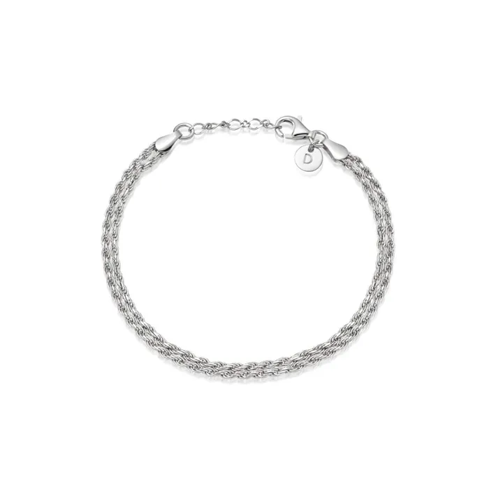 Women Stacking Bracelets Daisy London Jewellery Isla Double Rope Bracelet Sterling Silver Women Stacking Bracelets Daisy London Jewellery Isla Double Rope Bracelet Sterling Silver