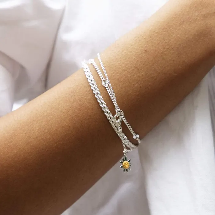 Women Stacking Bracelets Daisy London Jewellery Isla Double Rope Bracelet Sterling Silver