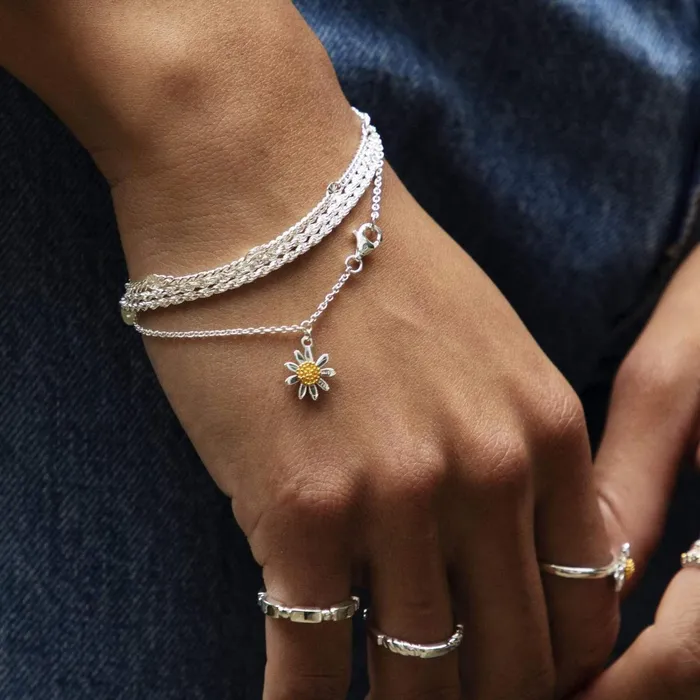 Women Stacking Bracelets Daisy London Jewellery Isla Double Rope Bracelet Sterling Silver