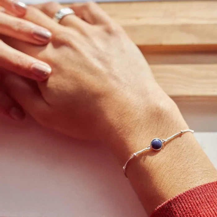 Women Stacking Bracelets Daisy London Jewellery Lapis Healing Stone Bobble Bracelet Silver