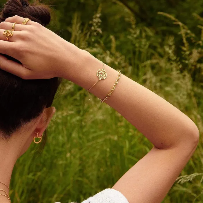 Women Stacking Bracelets Daisy London Jewellery Sacral Chakra Chain Bracelet 18Ct Gold Plate