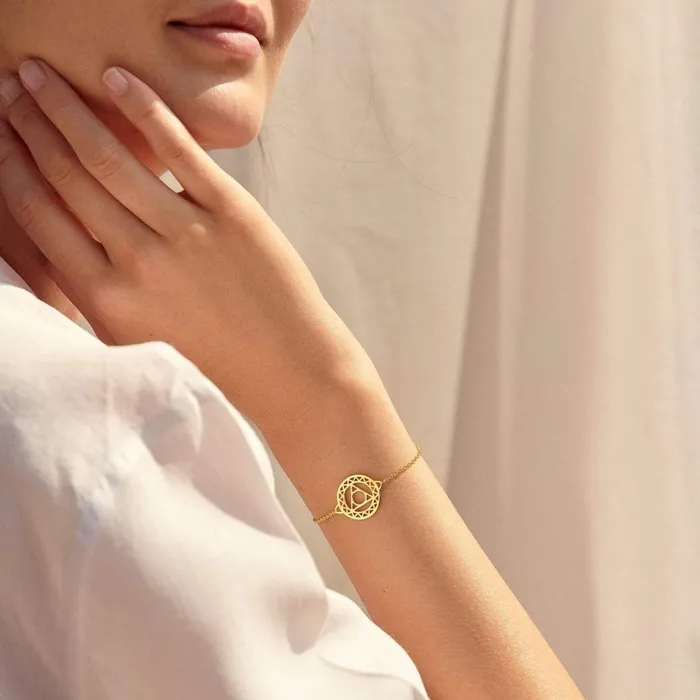 Women Stacking Bracelets Daisy London Jewellery Throat Chakra Chain Bracelet 18Ct Gold Plate