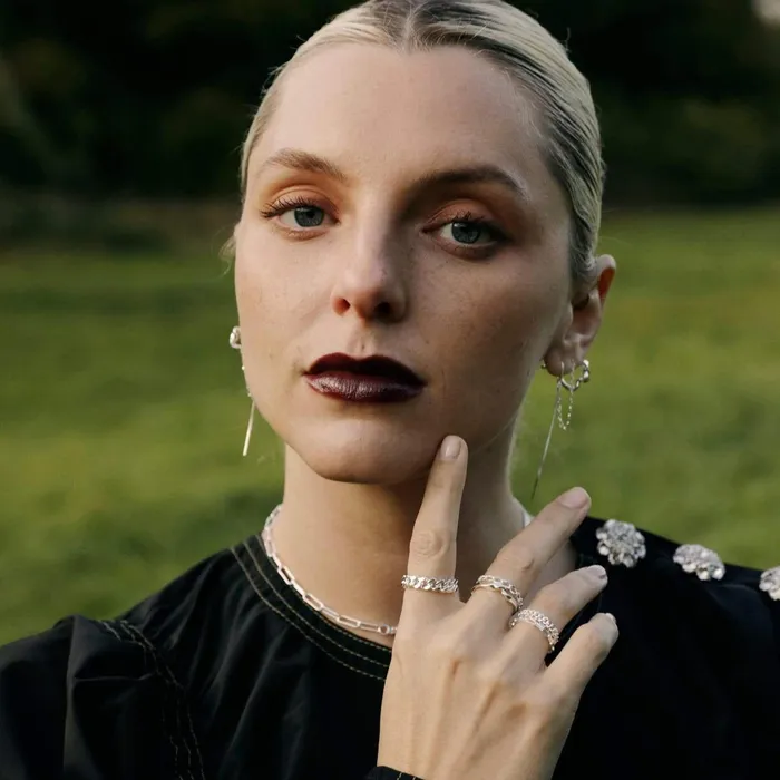 Women Stacking Rings Daisy London Jewellery Este Lalonde Chunky Curb Chain Ring Sterling Silver