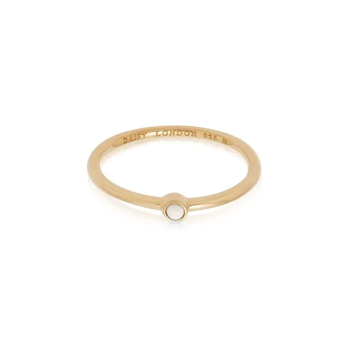Women Stacking Rings Daisy London Jewellery Howlite Healing Stone Ring 18Ct Gold Plate Women Stacking Rings Daisy London Jewellery Howlite Healing Stone Ring 18Ct Gold Plate