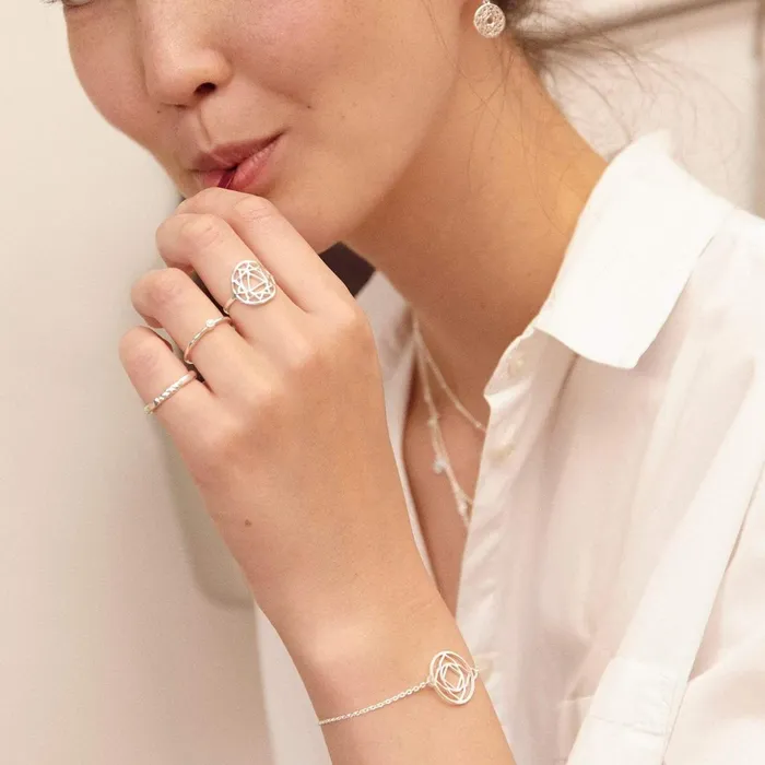 Women Stacking Rings Daisy London Jewellery Howlite Healing Stone Ring Sterling Silver