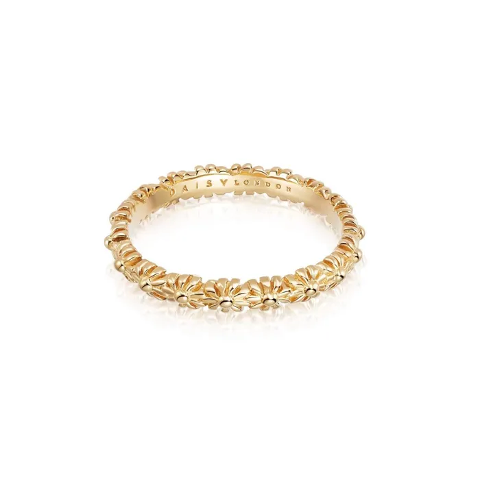 Women Stacking Rings Daisy London Jewellery Iota Daisy Ring 18ct Gold Plate