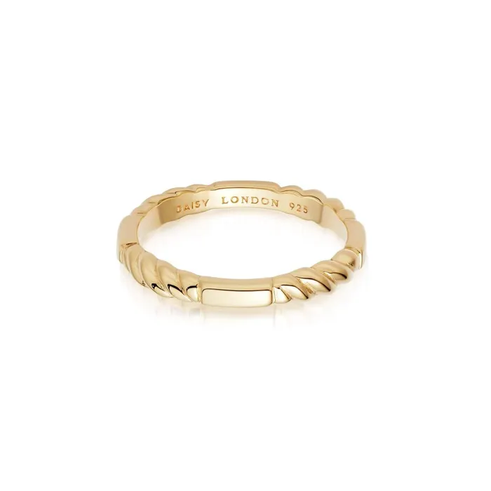 Women Stacking Rings Daisy London Jewellery Stacked Rope Ring 18Ct Gold Plate