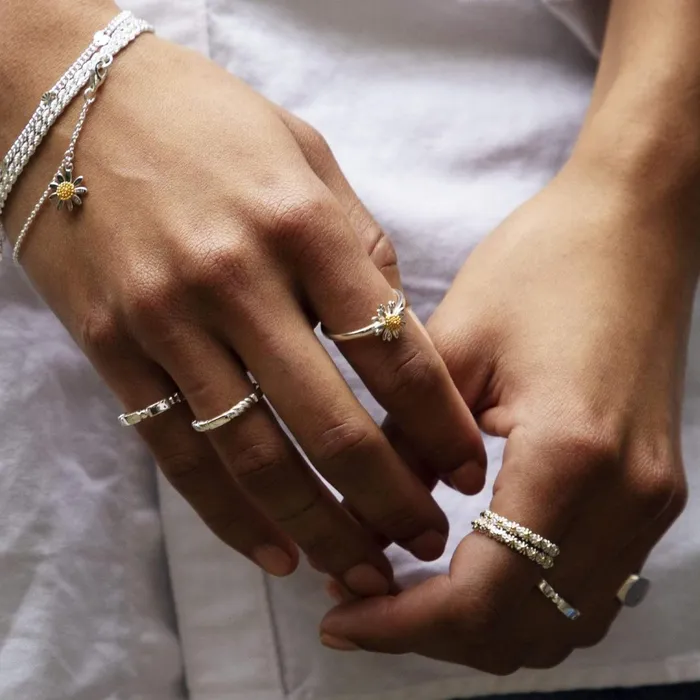 Women Stacking Rings Daisy London Jewellery Stacked Rope Ring Sterling Silver