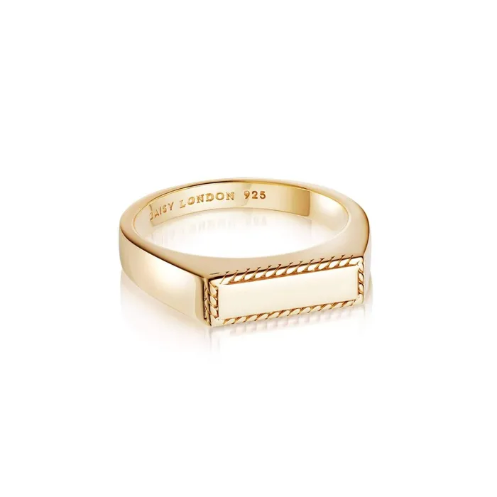 Women Stacking Rings Daisy London Jewellery Stacked Rope Signet Ring 18Ct Gold Plate Women Stacking Rings Daisy London Jewellery Stacked Rope Signet Ring 18Ct Gold Plate