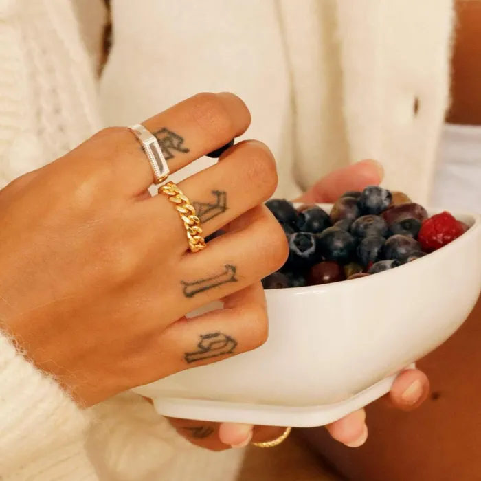 Women Stacking Rings Daisy London Jewellery Stacked Rope Signet Ring Sterling Silver